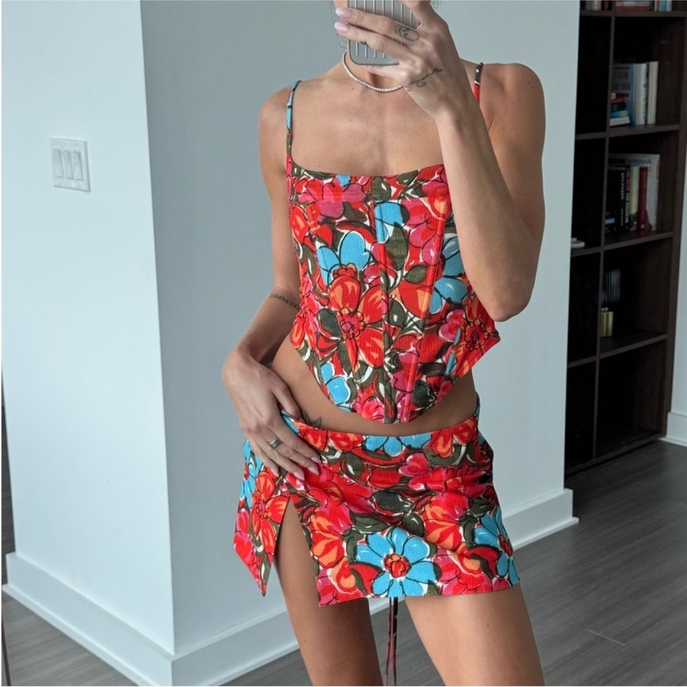 Miaou Floral Mini Skirt